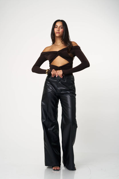 בגד גוף מיקדו - חום כהה