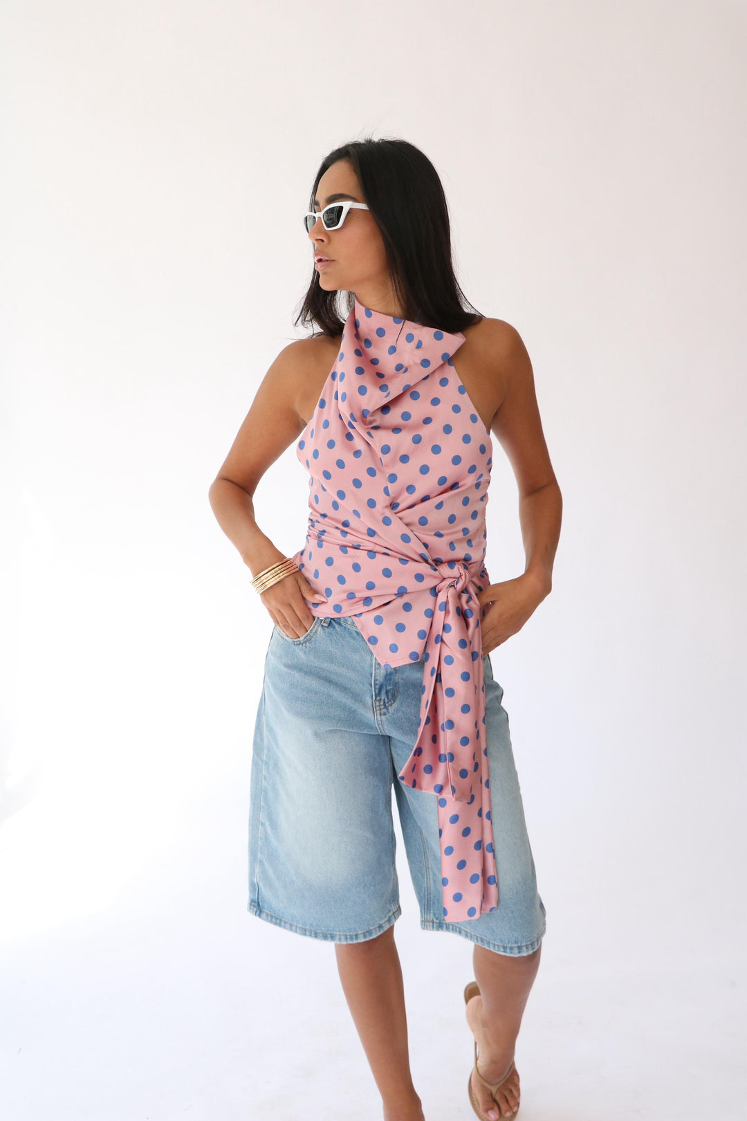 חולצת אדל מנוקד - ורוד