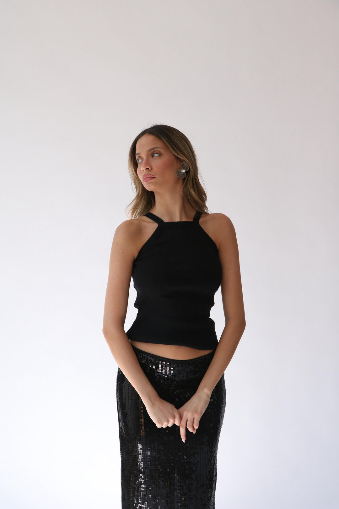 חצאית פייטו -שחור