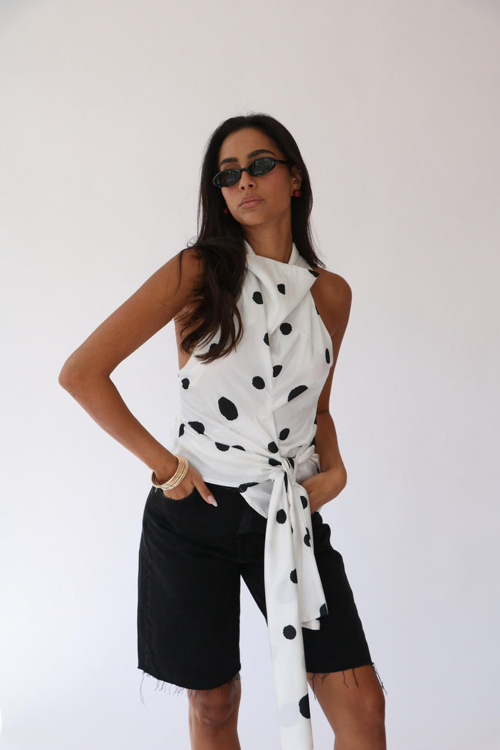 חולצת אדל מנוקד - ורוד