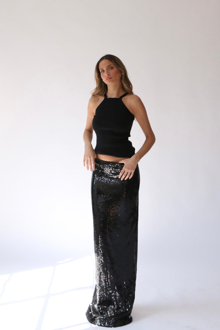 חצאית פייטו -שחור