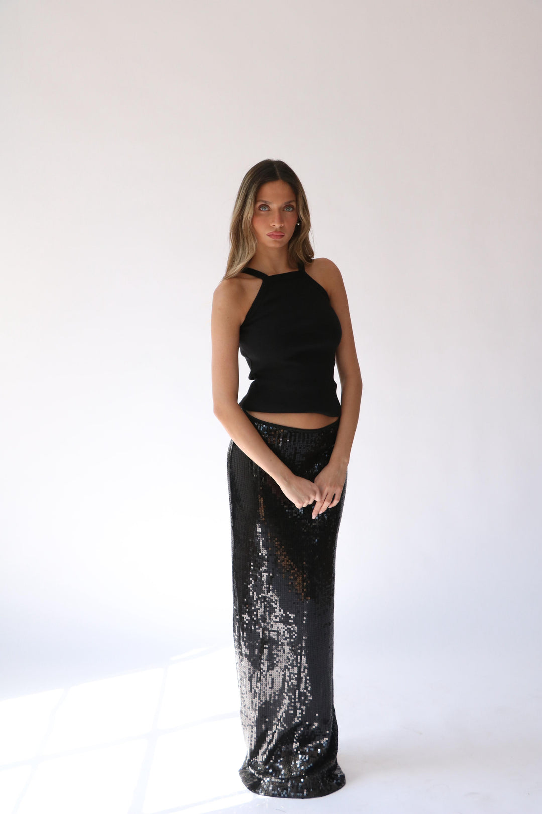 חצאית פייטו -שחור