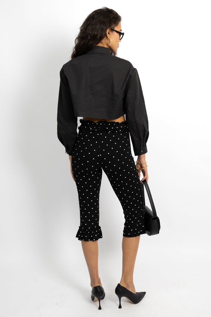 מכנסי טייץ אודרי - נקודות שחור