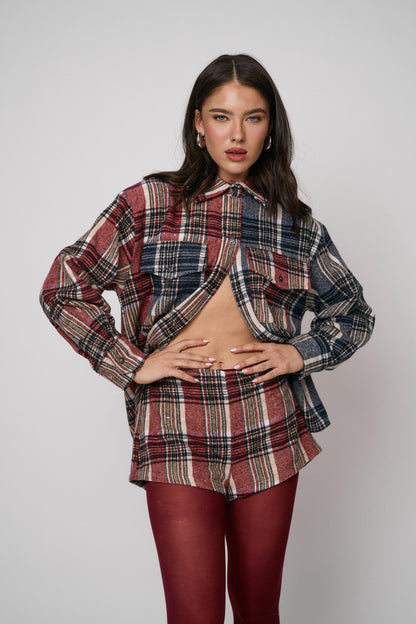 גקט מנולה - כחול אדום