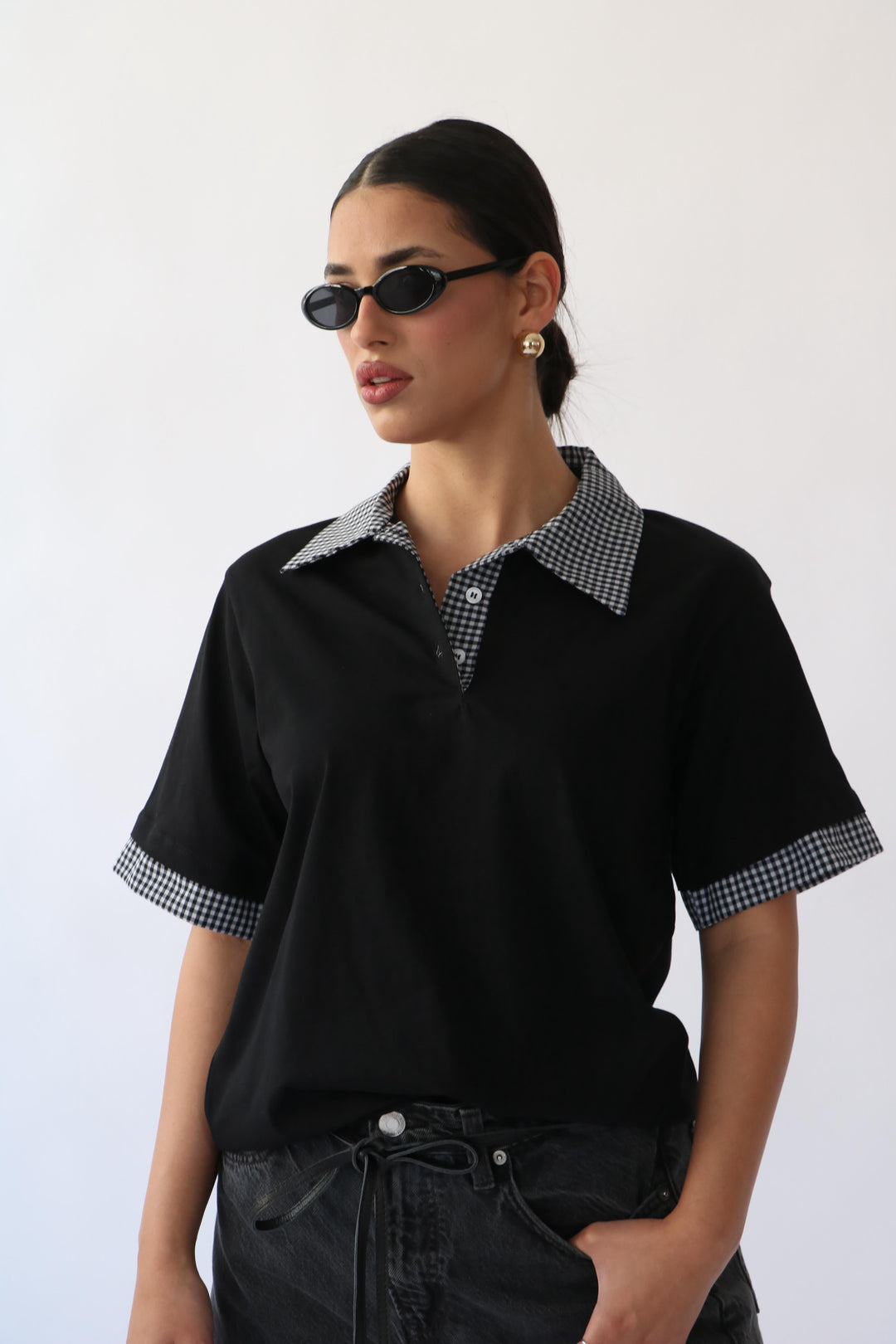 חולצת סיילו - שחור