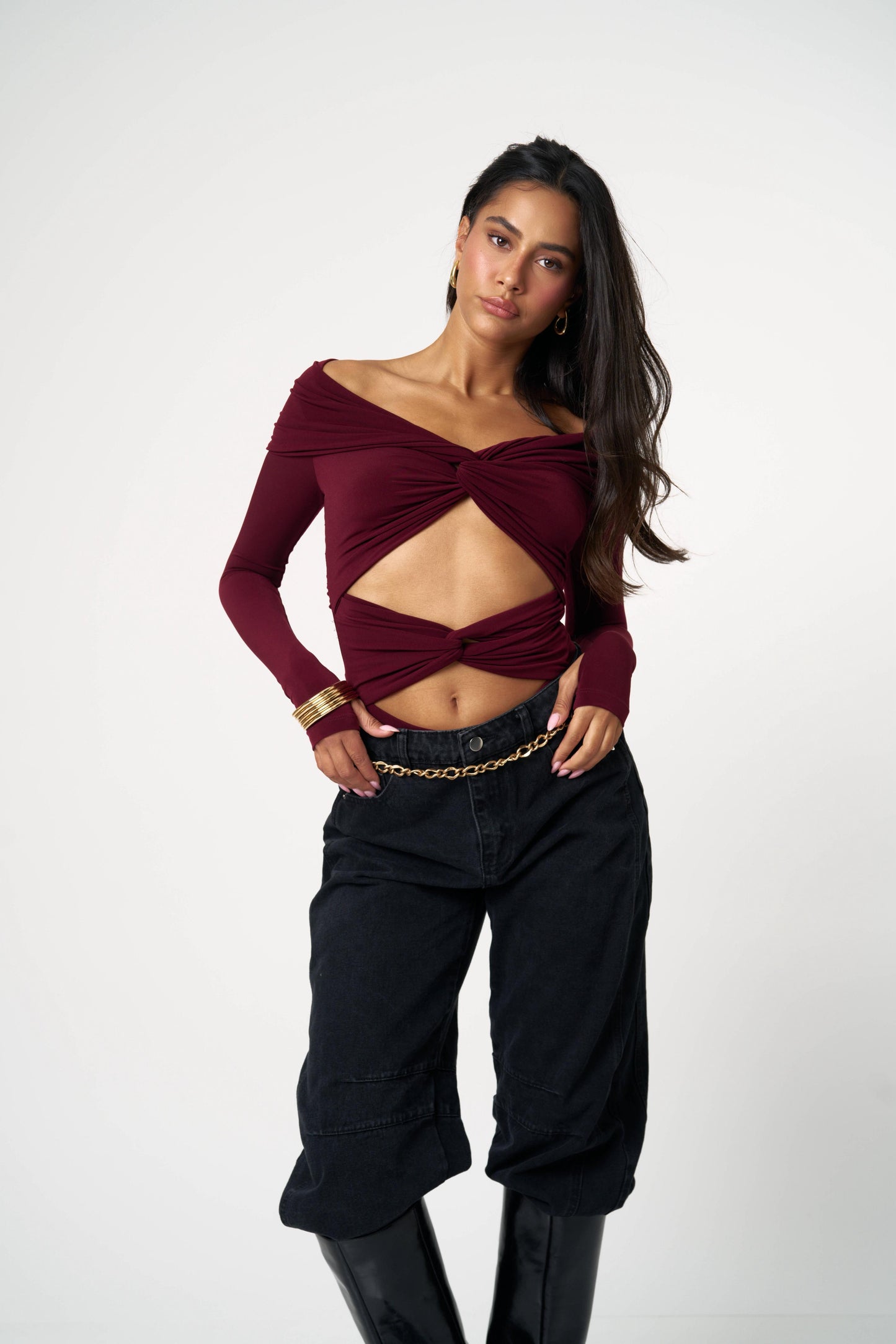 בגד גוף מיקדו - חום כהה