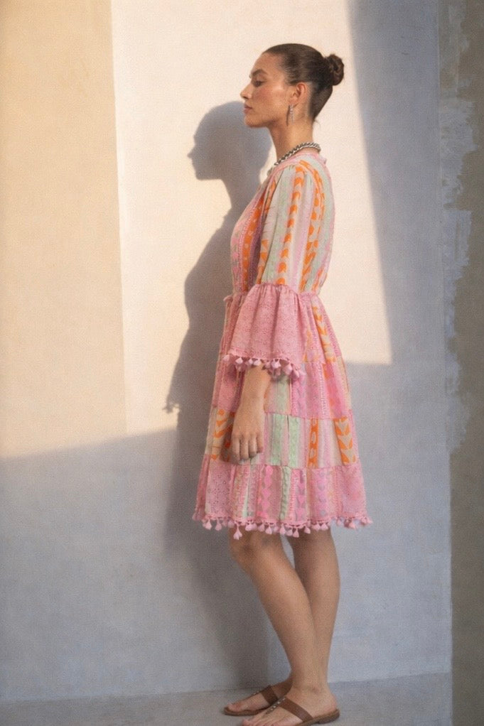 שמלת גריס - ורוד