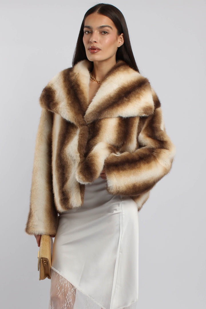 מעיל סמנטה - דמוי פרווה