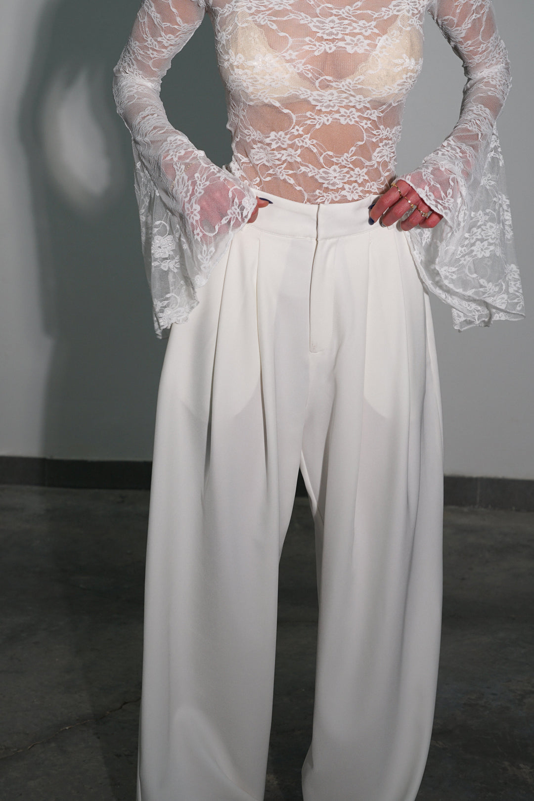 מכנסי פייטרו - לבן