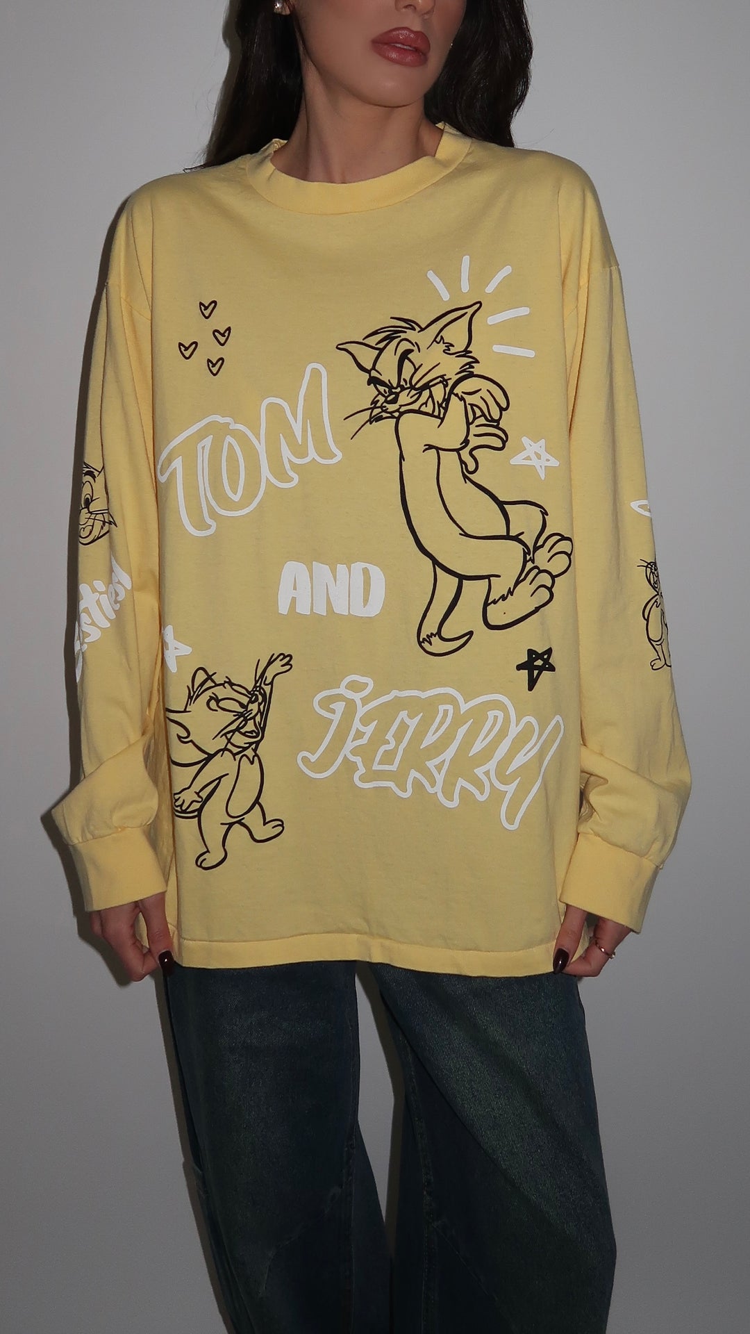 חולצה צהובה וינטג טום