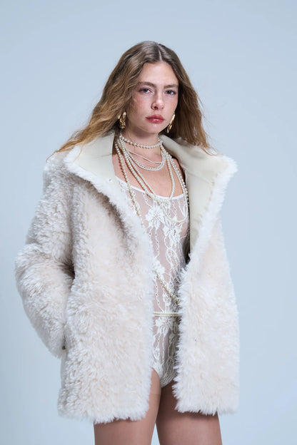 מעיל פרווה לביא חום