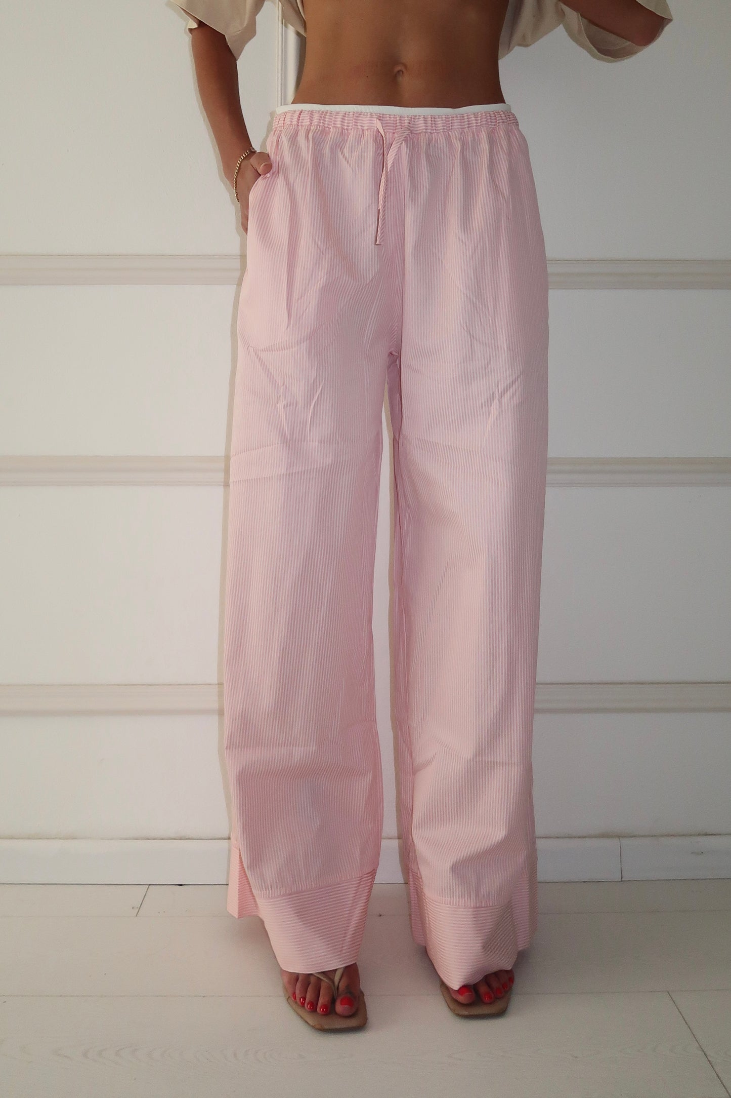 מכנסי פסים - ורוד EXCLUSIVE