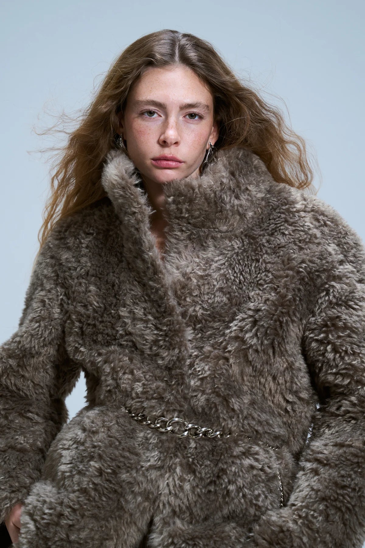 מעיל פרווה לביא חום