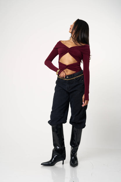 בגד גוף מיקדו - חום כהה