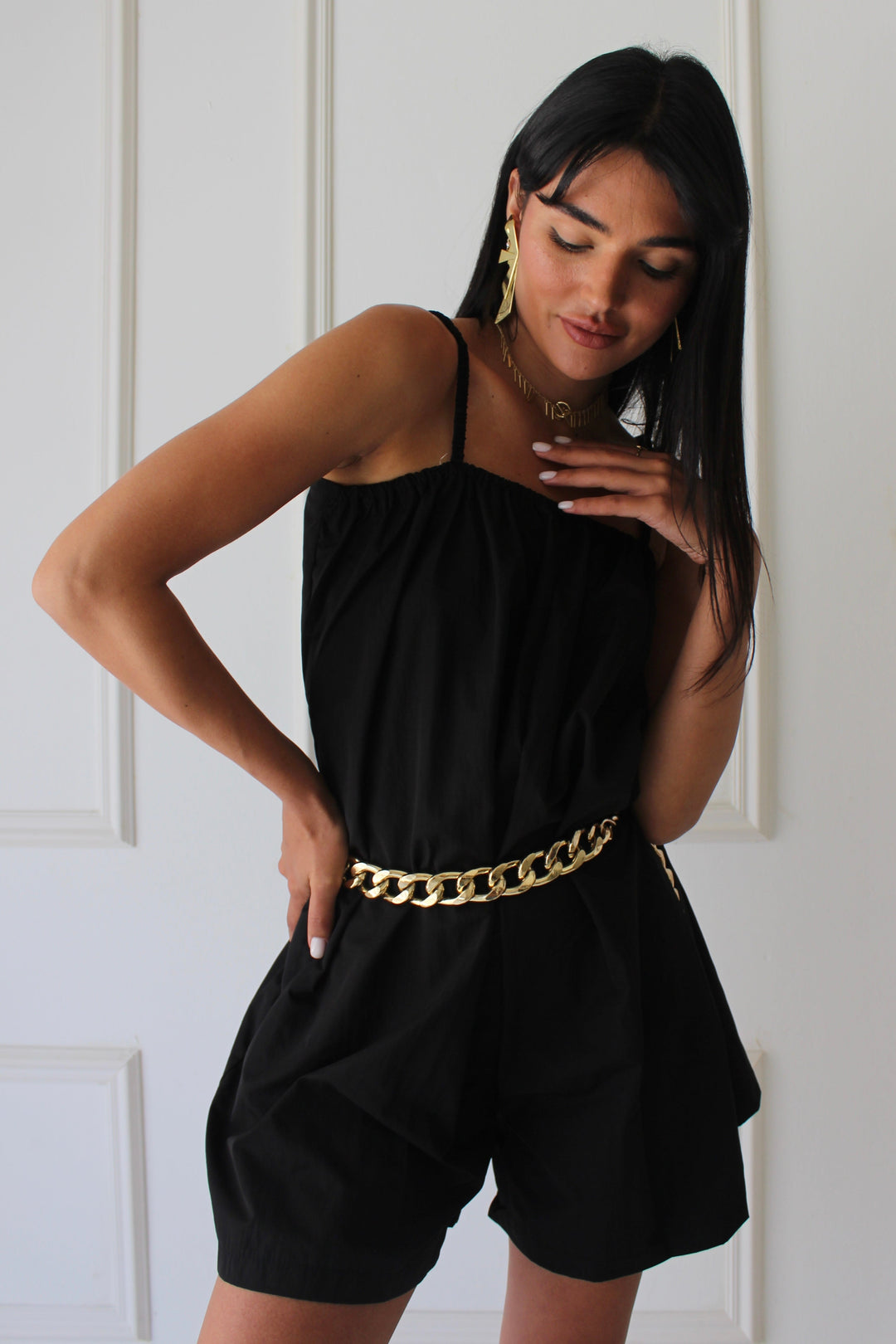 אוברול קולן - שחור