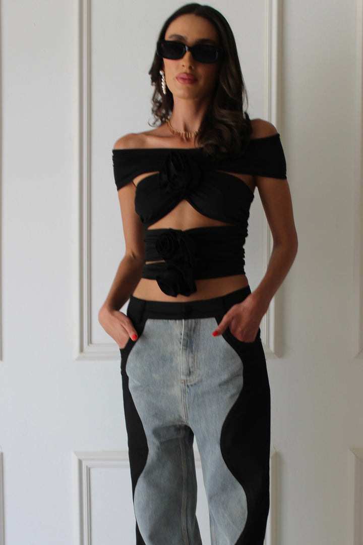 ⁨חולצת טופ פלורינה - לבן