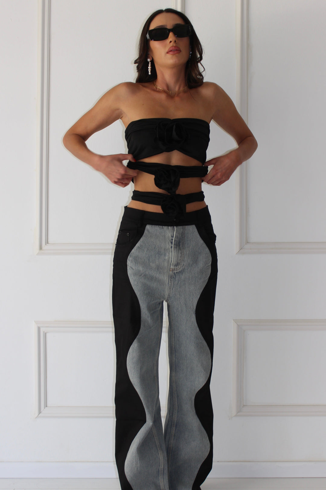 ⁨חולצת טופ פלורינה - לבן