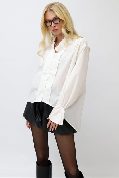 מכנסי דמוי עור שורטס - שחור