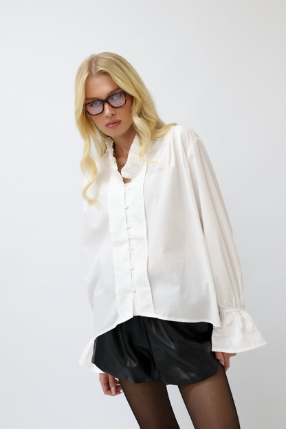 מכנסי דמוי עור שורטס - שחור