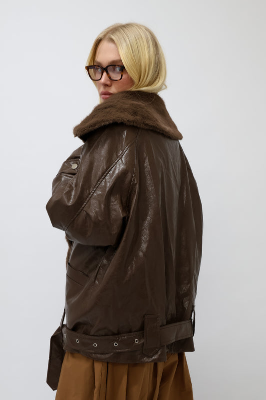 מעיל שון - חום שוקלד