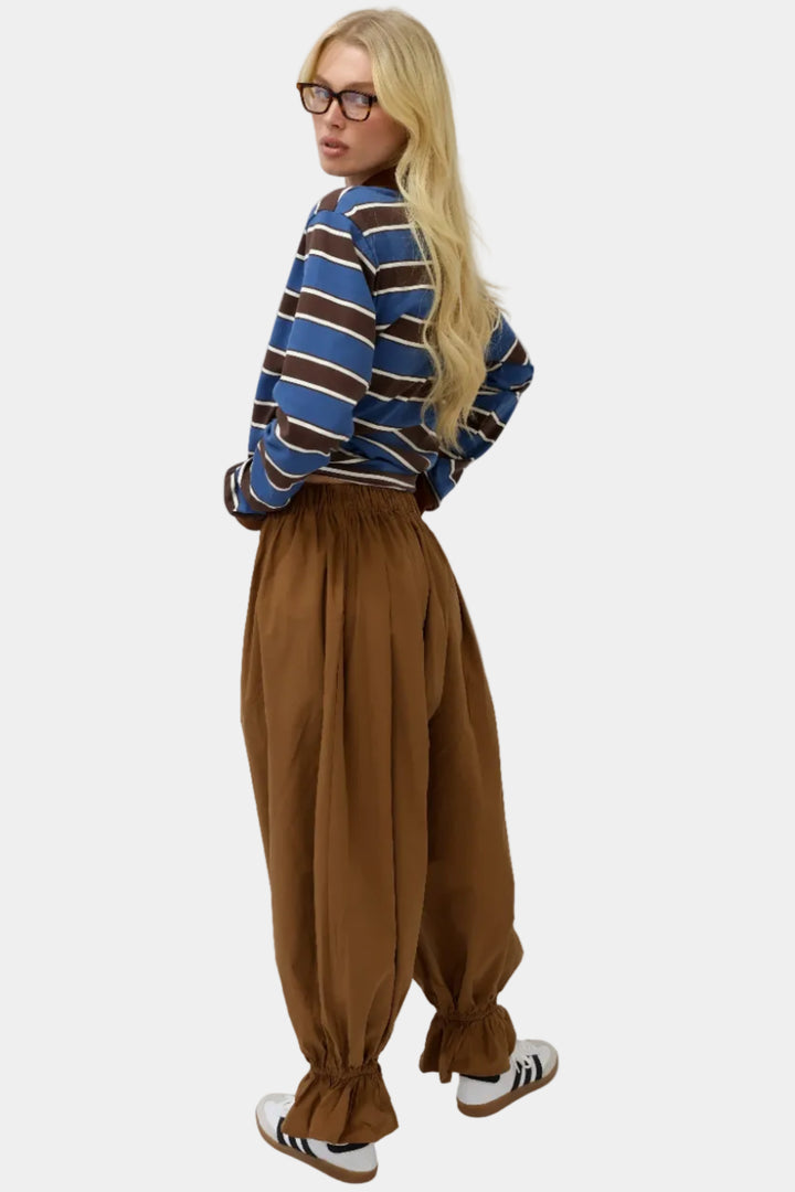 חולצת פסים אמה - כחול חום