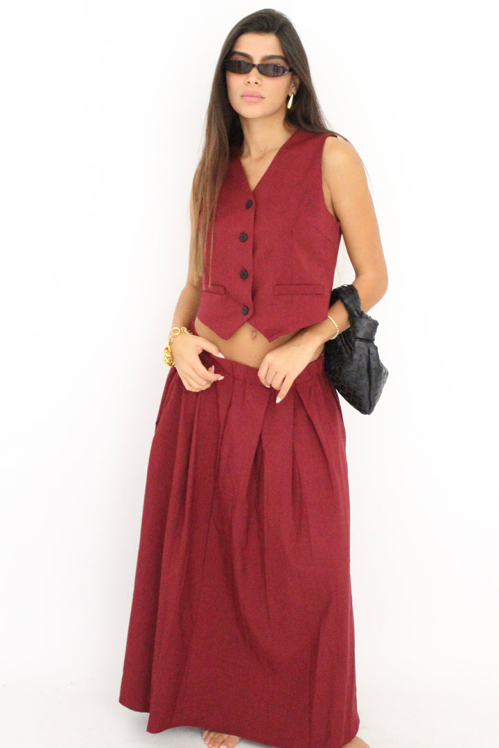 חליפת חצאית מדיבה - בז