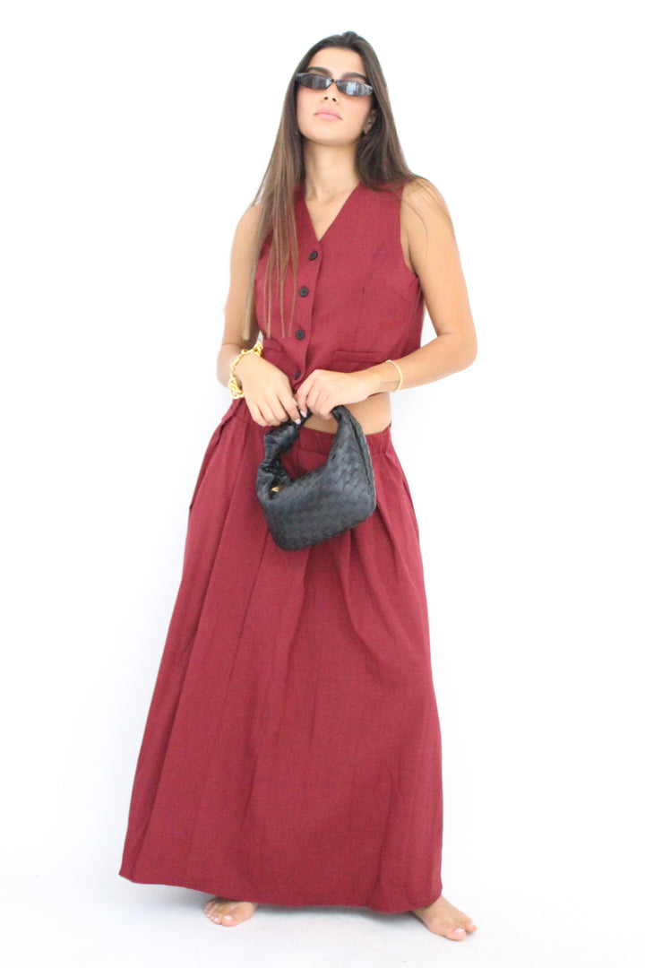 חליפת חצאית מדיבה - בז