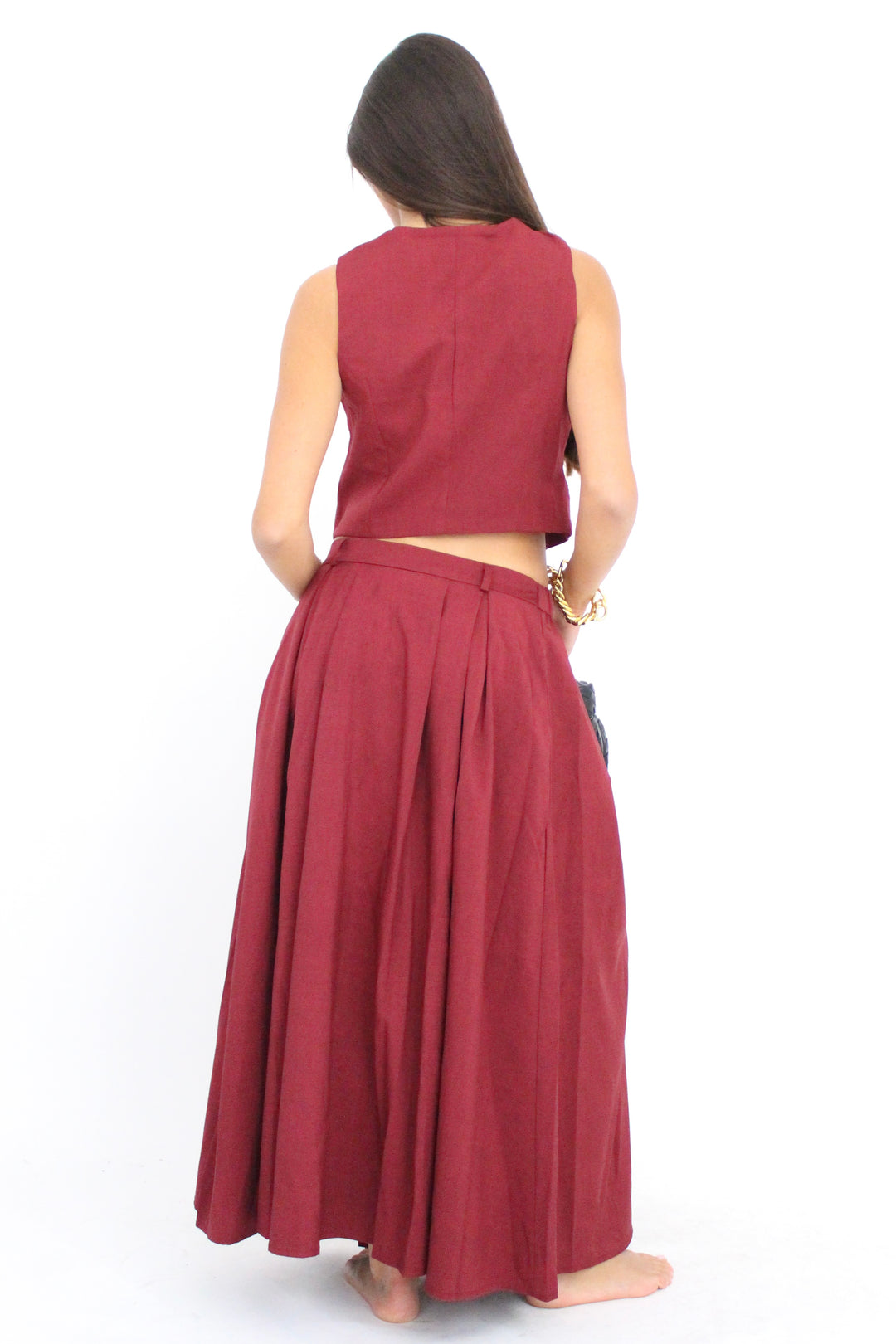 חליפת חצאית מדיבה - בז