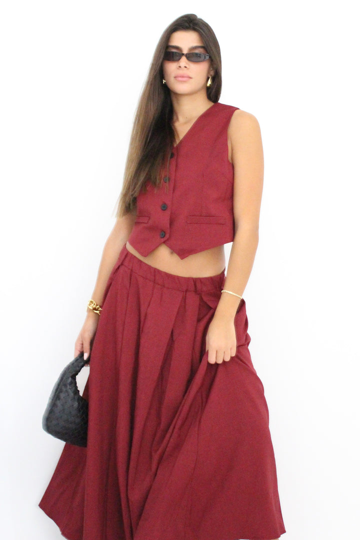 חליפת חצאית מדיבה - בז