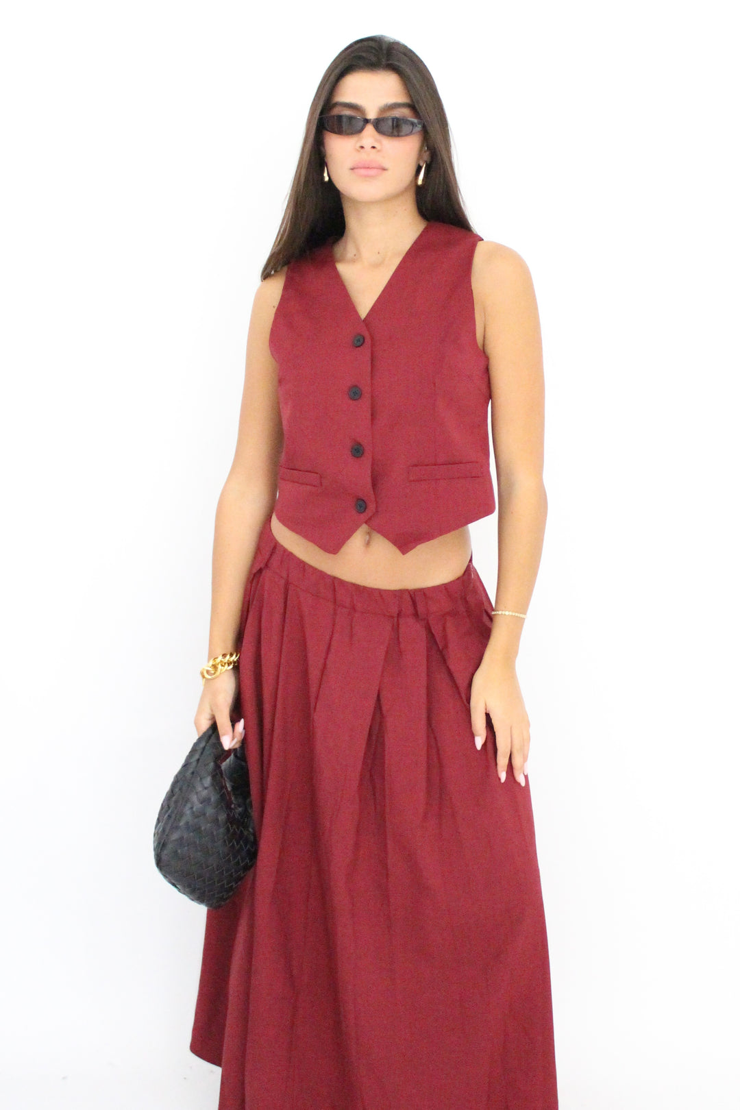 חליפת חצאית מדיבה - בז