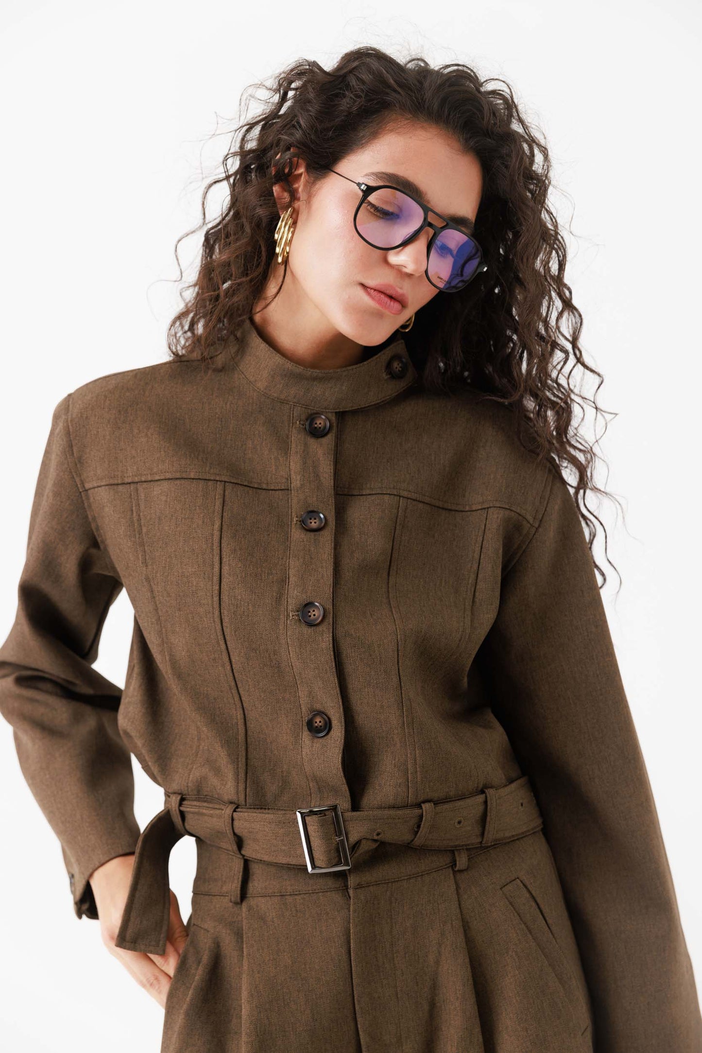 חליפת ברמודה שיינה- חום