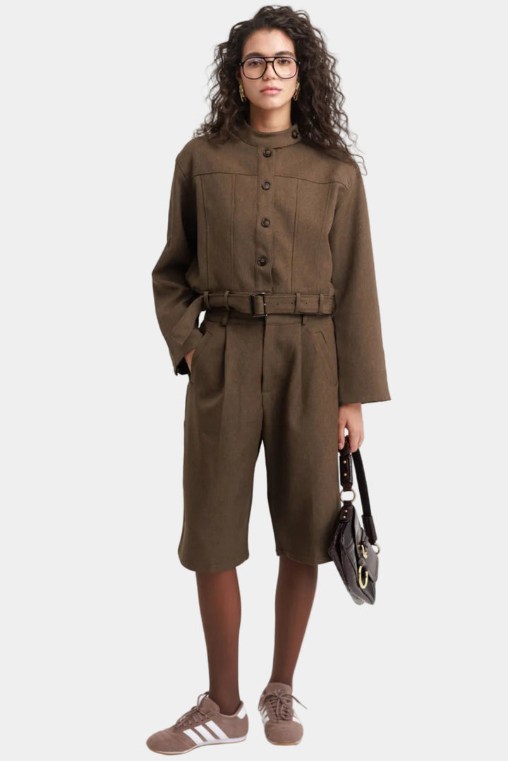 חליפת ברמודה שיינה- חום