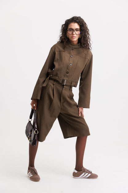 חליפת ברמודה שיינה- אפור