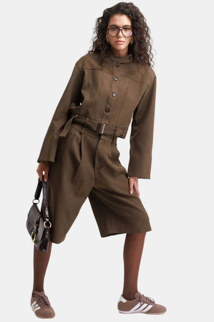 חליפת ברמודה שיינה- חום