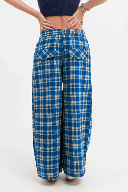 מכנסי סטיב משובצים - שחור