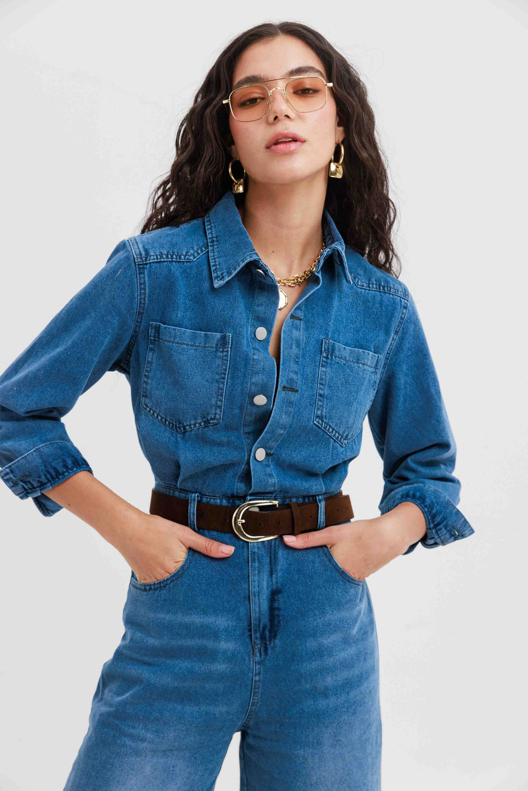 אוברול גינס ארוך