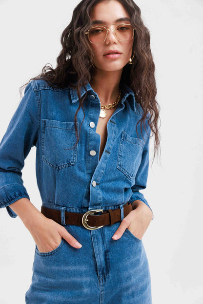 אוברול גינס ארוך