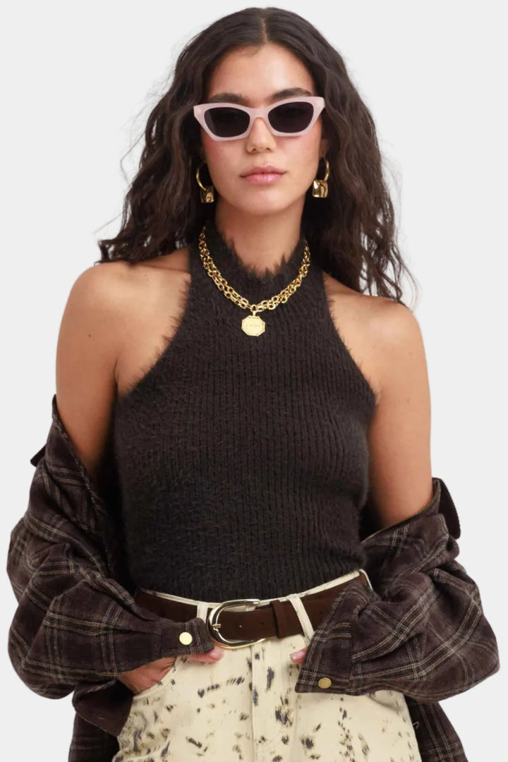 חולצת קולר פיירי - חום