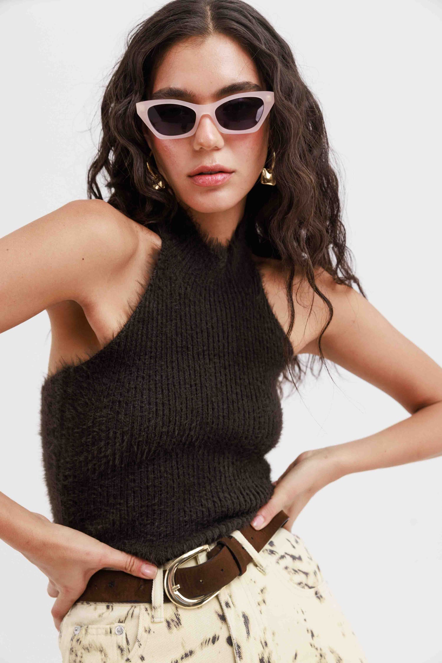 חולצת קולר פיירי - חום