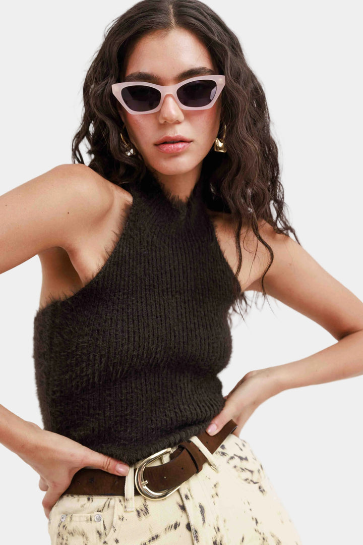 חולצת קולר פיירי - חום