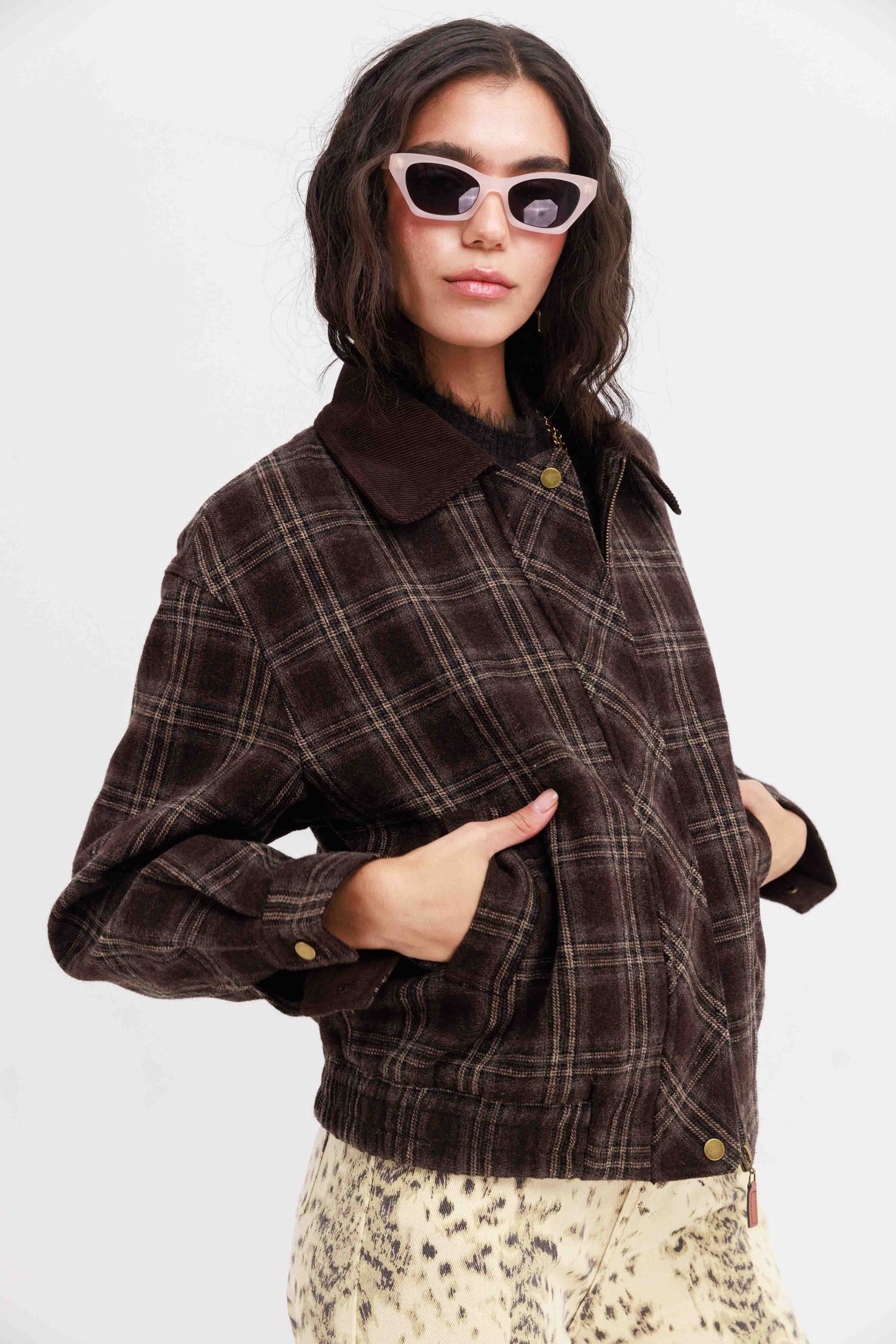 גקט משובץ נולי- כחול