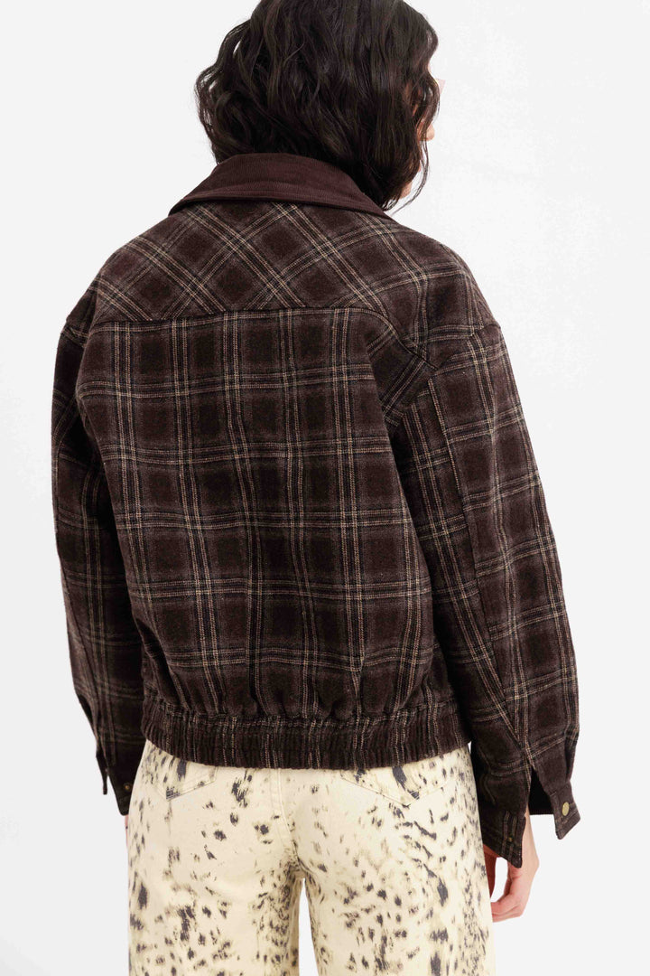 גקט משובץ נולי- כחול