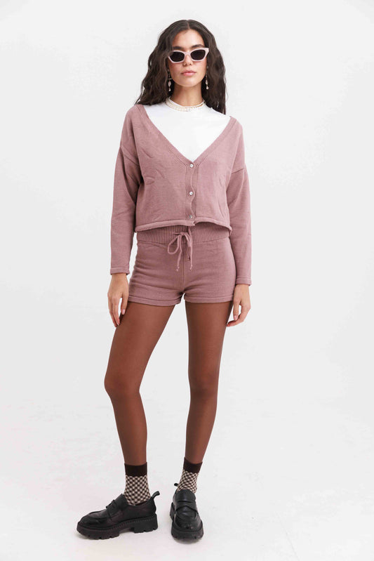 חליפת סריג אליס - ורוד