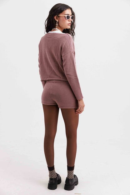 חליפת סריג אליס - ורוד