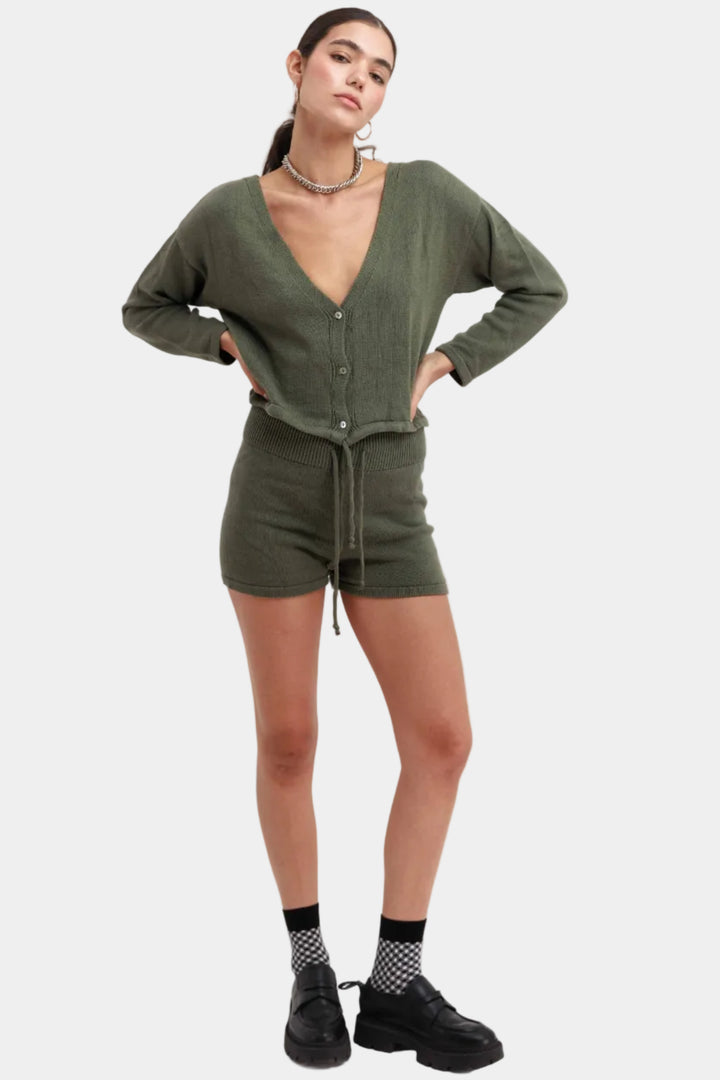 חליפת סריג אליס - זית