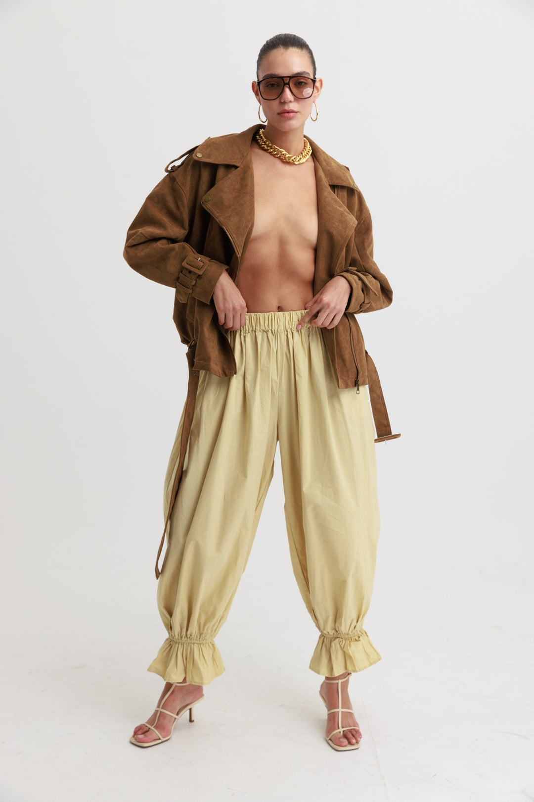 מכנסי מודי - בז