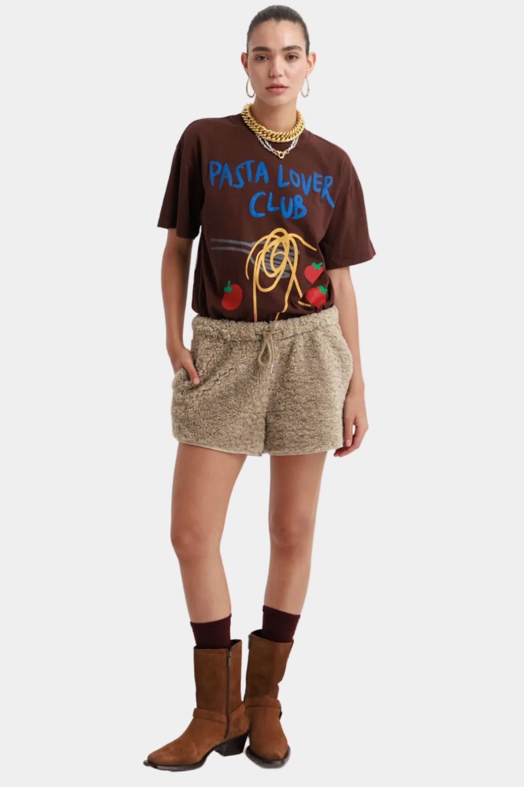 טישירט פסטה - חום