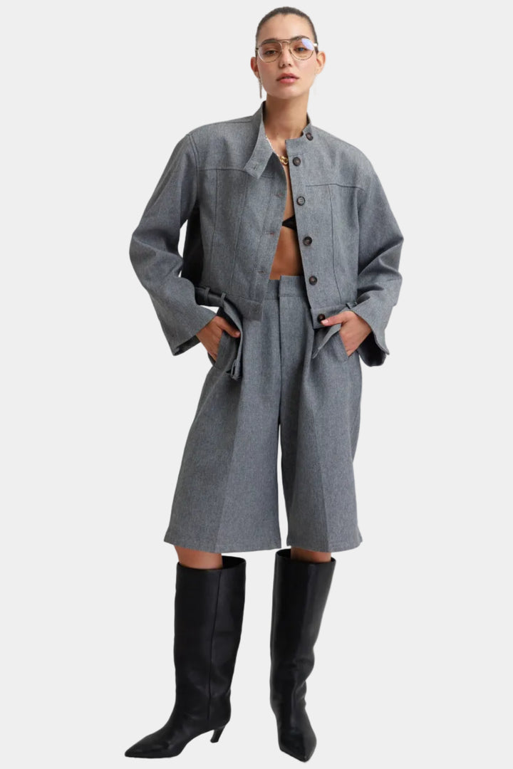 חליפת ברמודה שיינה - אפור