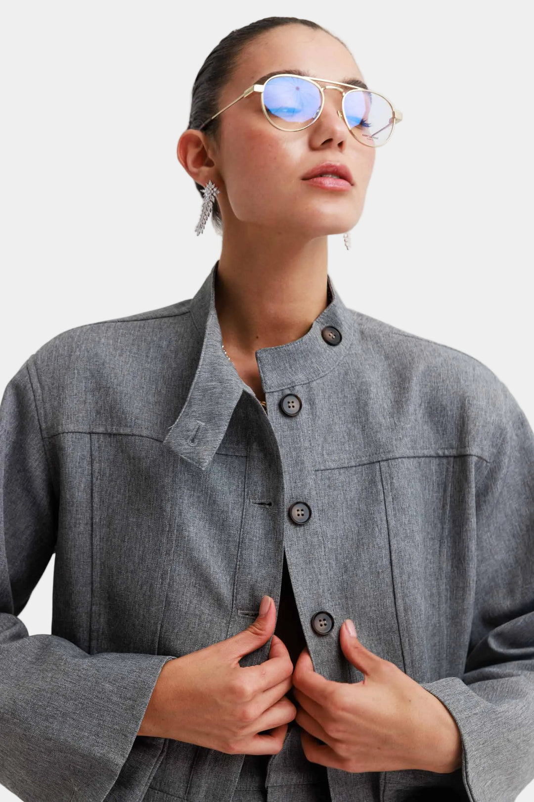 חליפת ברמודה שיינה - אפור