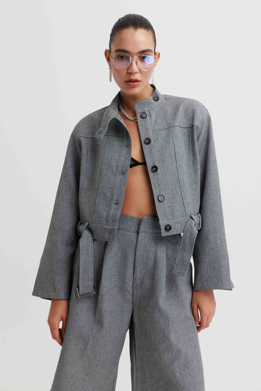 חליפת ברמודה שיינה- אפור